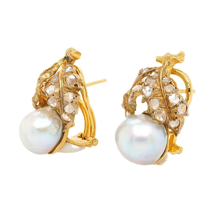 Buccellati, gold diamond and pearl earrings