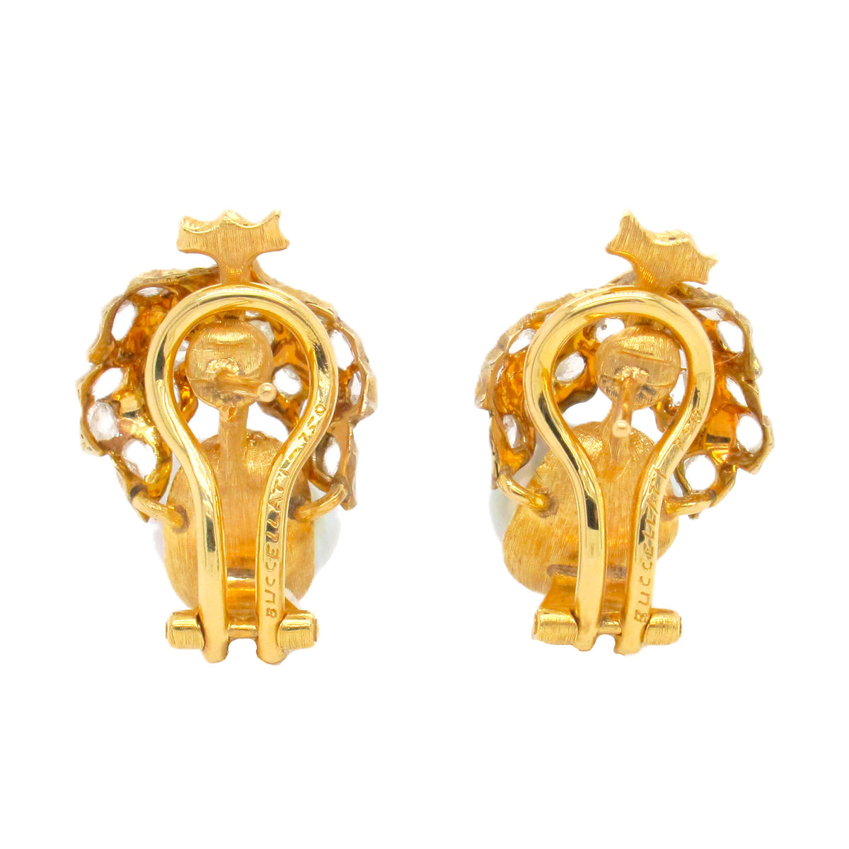 Buccellati, gold diamond and pearl earrings