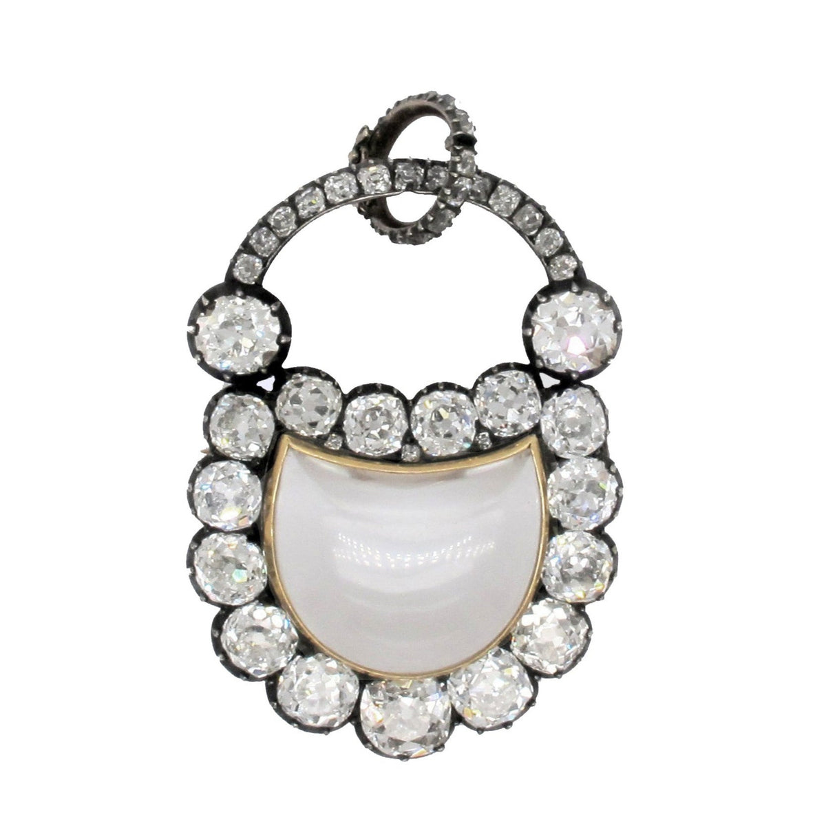 Antique Georgian diamond Padlock pendant brooch