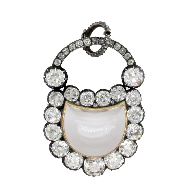 Antique Georgian diamond Padlock pendant brooch