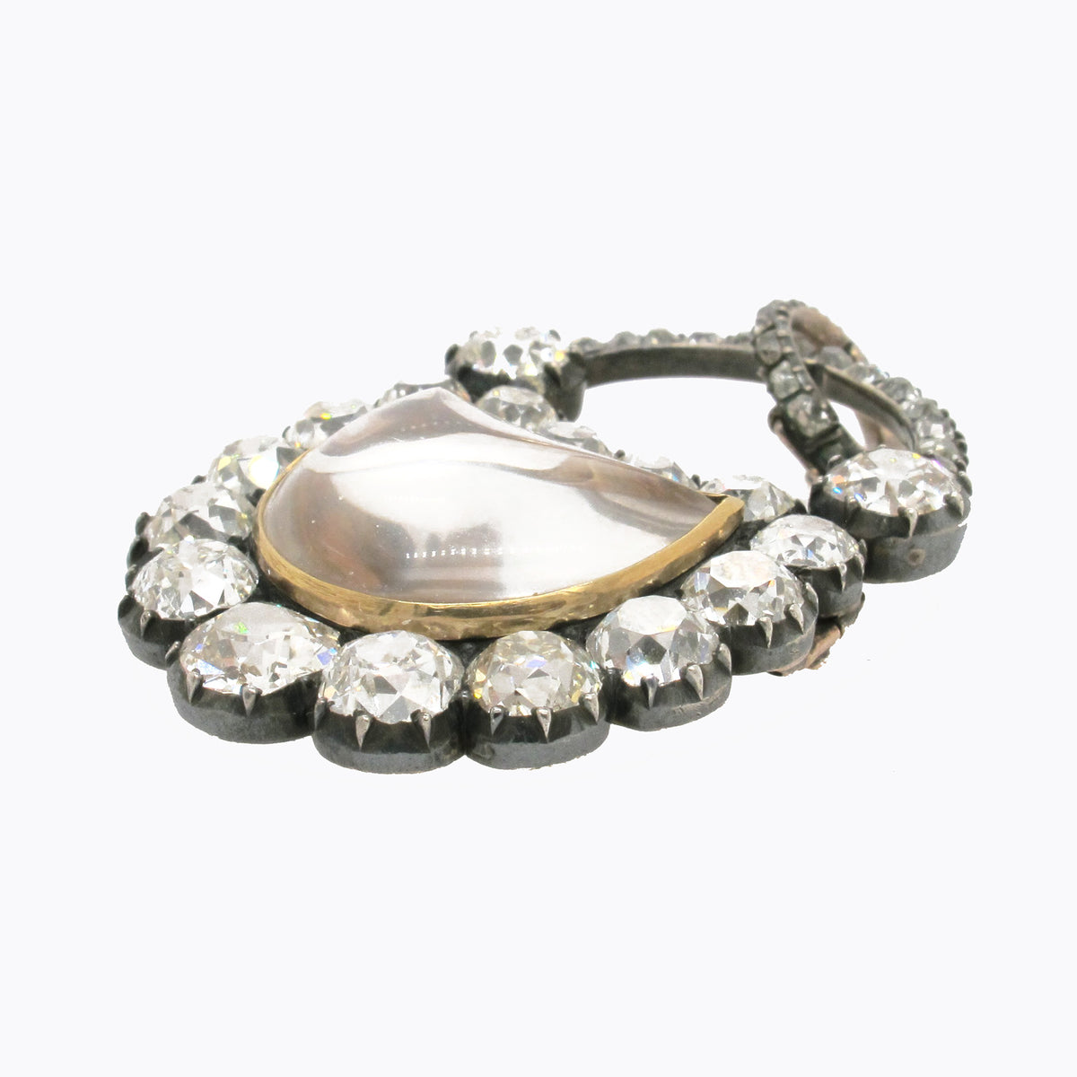 Antique Georgian diamond Padlock pendant brooch