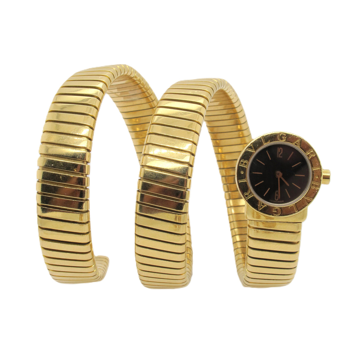 A yellow gold Tubogas Serpenti Bulgari watch