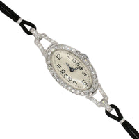 Art Déco platinum and diamond watch