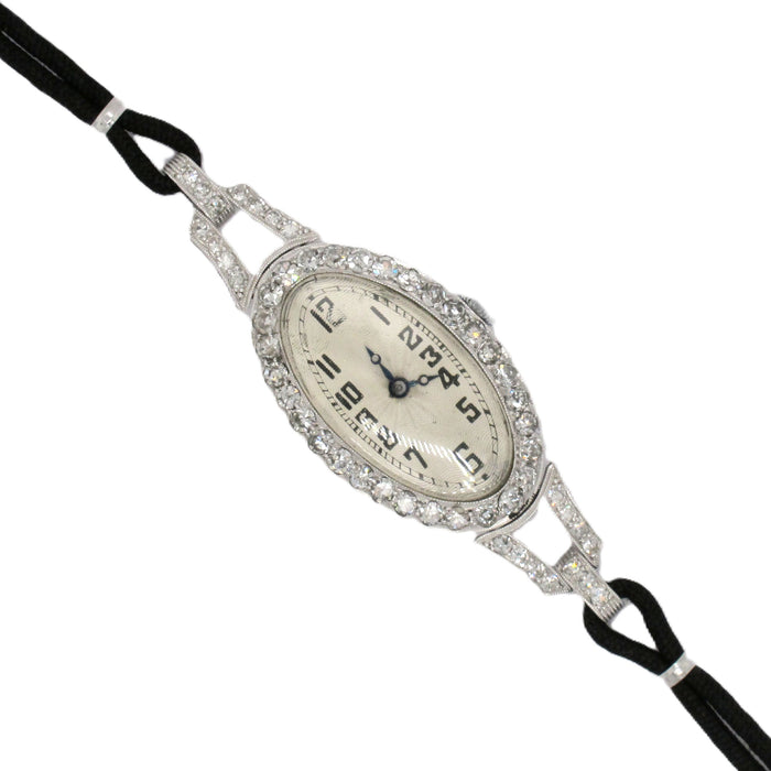 Art Déco platinum and diamond watch