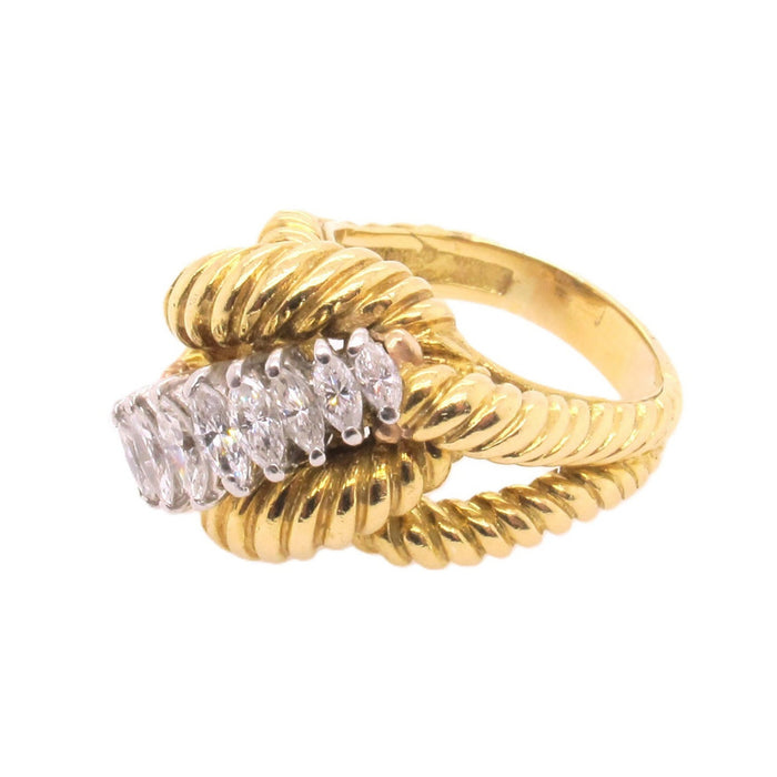 Anello retrò in oro e diamanti, 1940