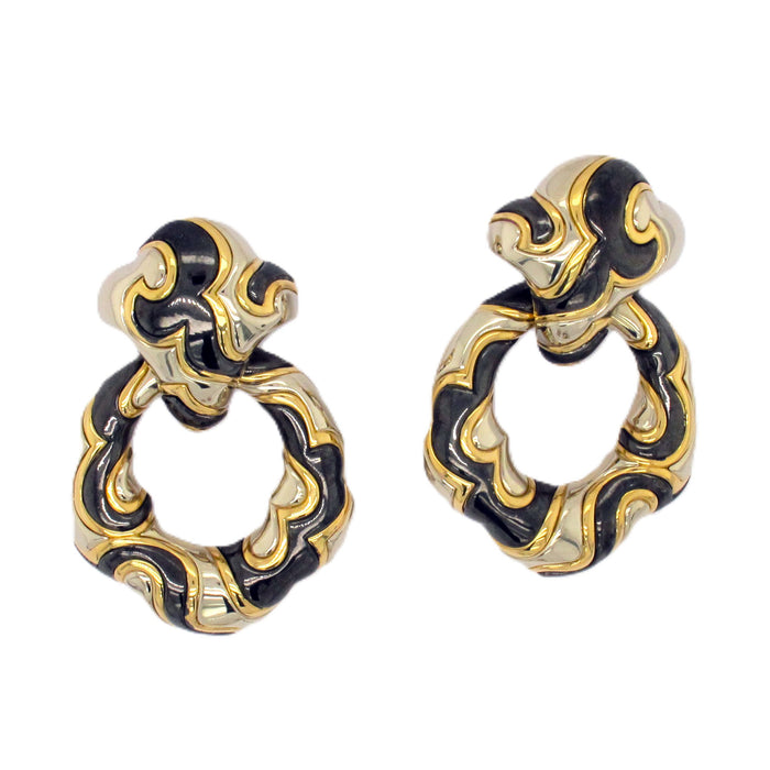 MARINA B "Ken" pattern detachable hoop earrings