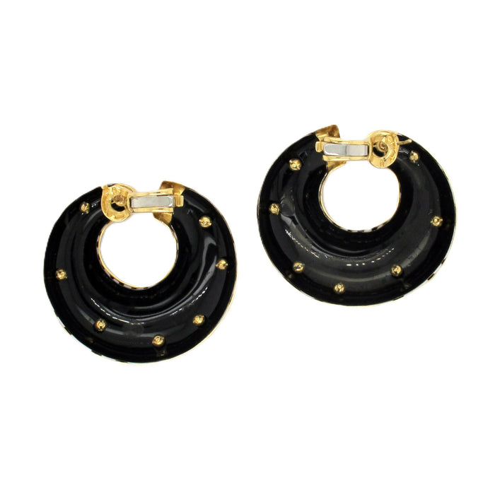 Marina B "Funny" yellow gold and steel earrings