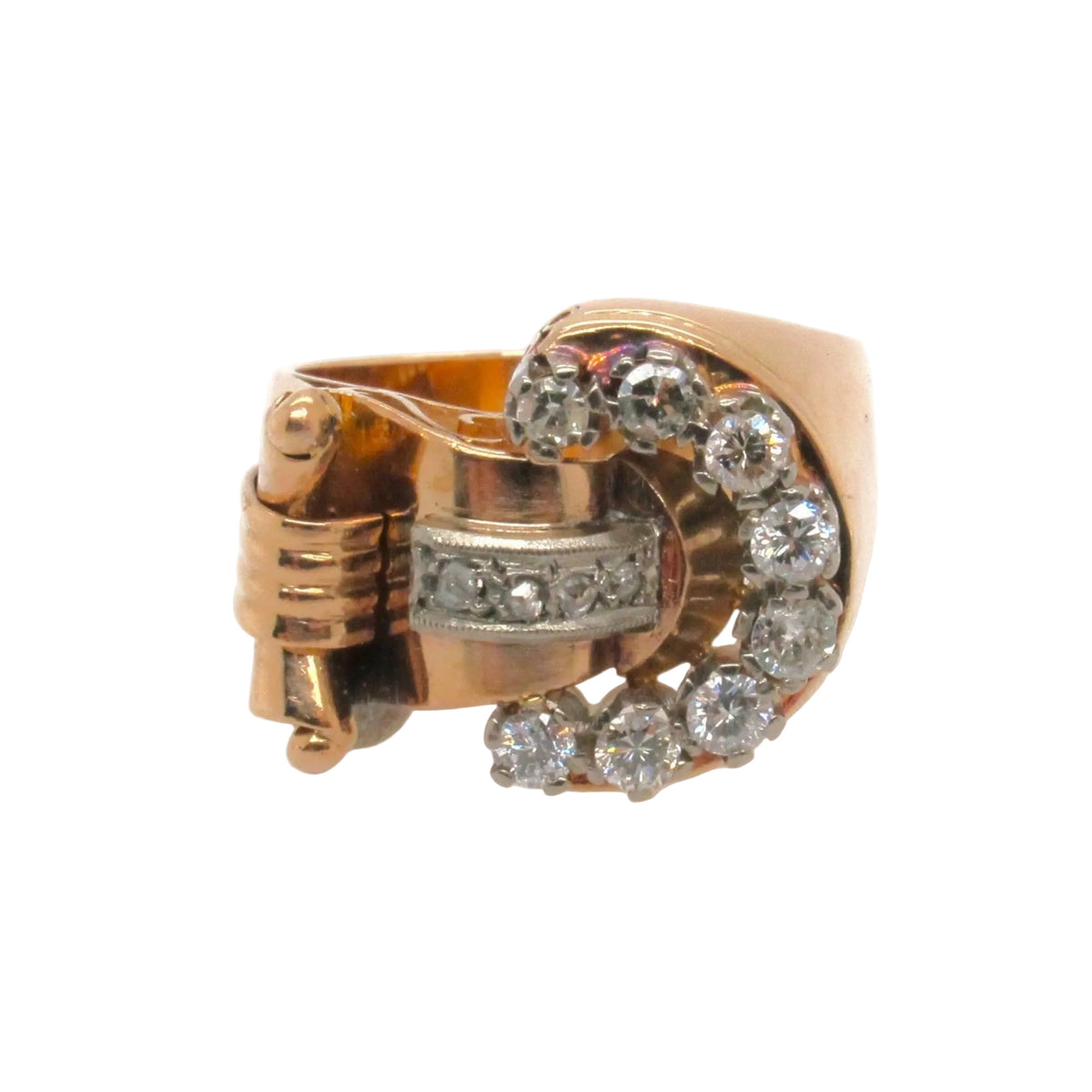 Retro gold and diamond ring, 1940