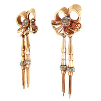 Orecchini rétro in oro e diamanti, 1940