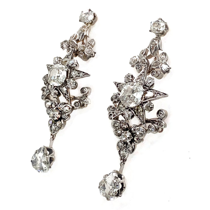 Victorian star diamond earrings