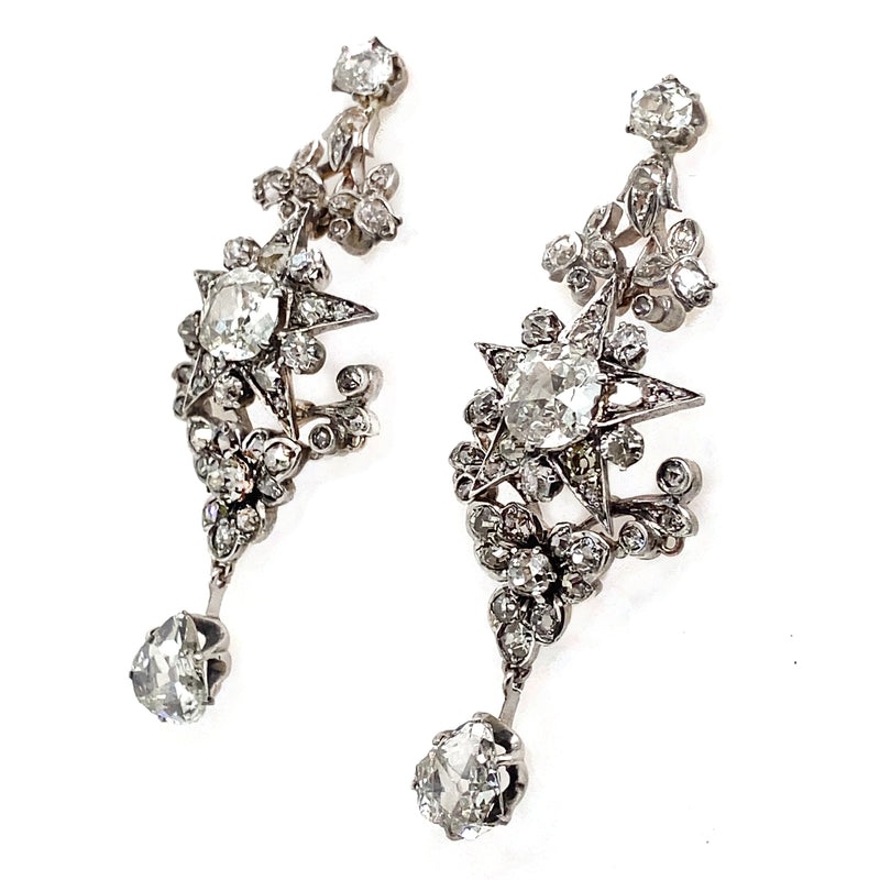 Victorian star diamond earrings