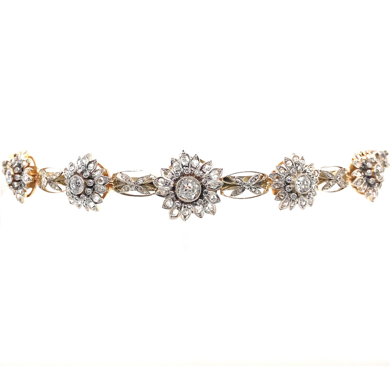 Collana con tiara a fascia di diamanti vittoriana
