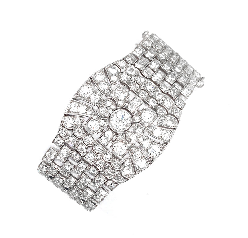 Bracciale Art Déco in platino e diamanti, 1930