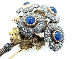Spilla Buccellati in oro giallo, argento e diamanti a forma di Bouquet di fiori, 1950 c.a. 