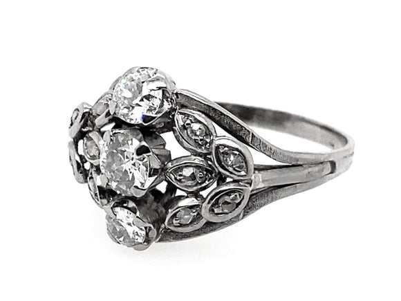 Edwardian platinum and diamond ring 1910