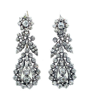 Georgian diamond pendeloque earrings, 1800 c.a.