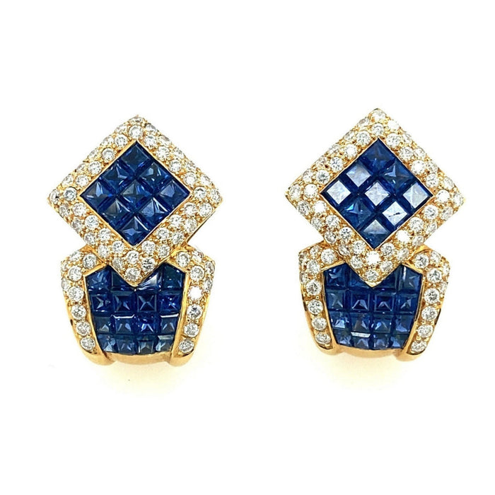 Van Cleef et Arpels serti mystérieux sapphire and diamond earrings