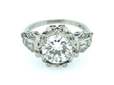 Art Déco platinum and 2.10 carats diamond engagement ring