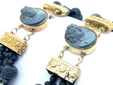 1800 gold and lava parure in original box