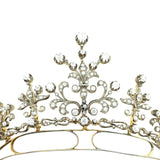 Antique gold and old-cut diamond tiara/necklace