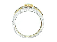 Anello Buccellati in oro, diamanti e smeraldi