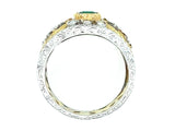 Buccellati gold diamond and emerald ring