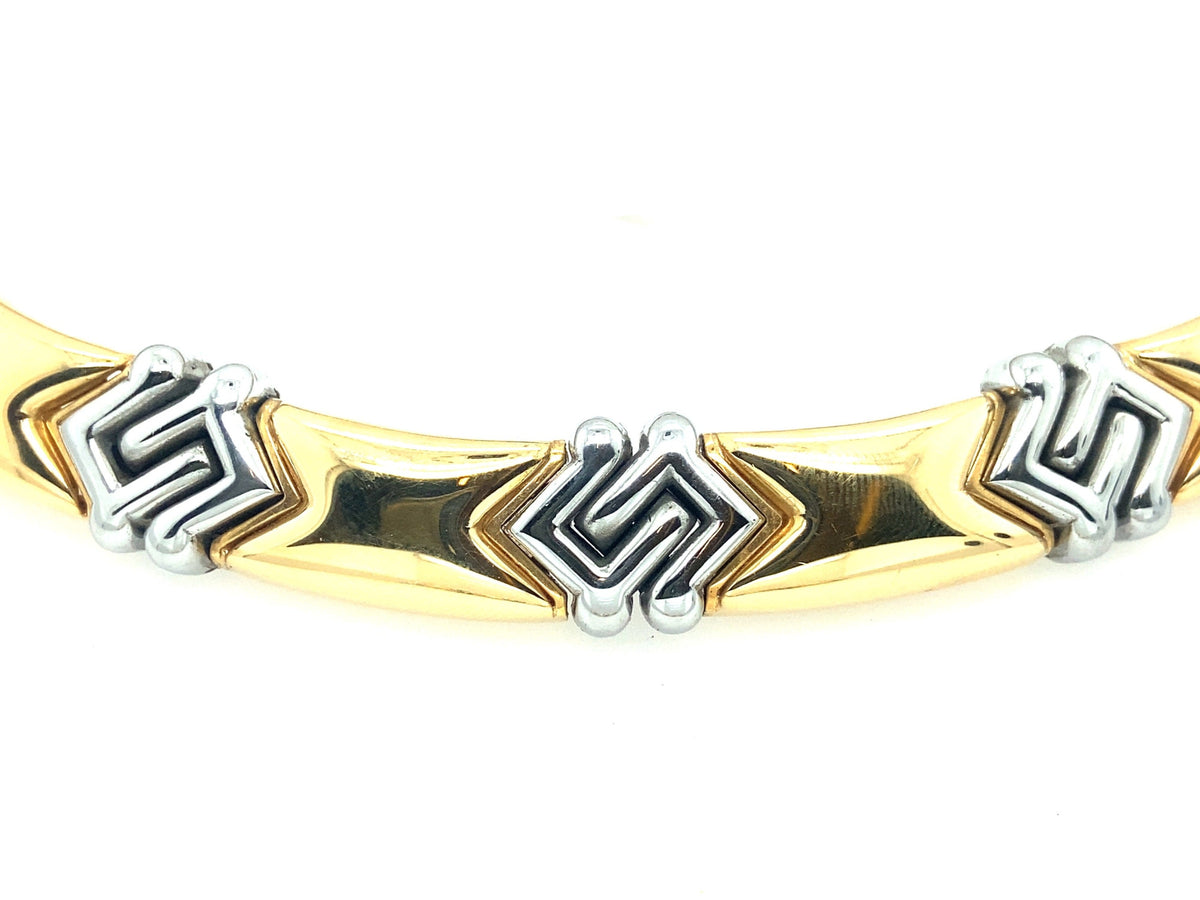 Collana Bulgari in oro giallo e bianco.
