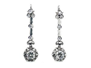 Art Déco platinum and diamond earrings