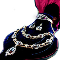 Victorian gold, diamond and garnet Parure