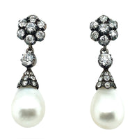 Important Victorian diamond and natural pearl earrings