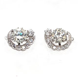 Art Déco white gold and diamond earrings
