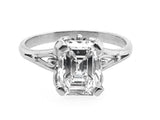 Emerald cut diamond engagement ring