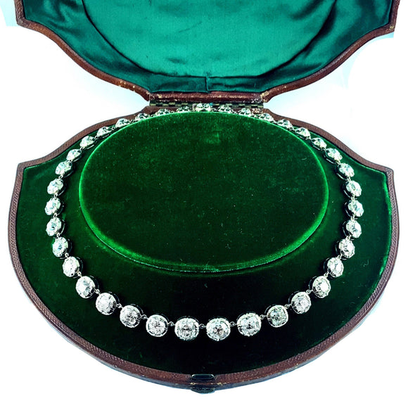 Important platinum and diamond rivière necklace, 1940