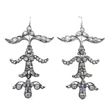 Belle Époque gold backed diamond chandelier earrings, 1900 c.a.