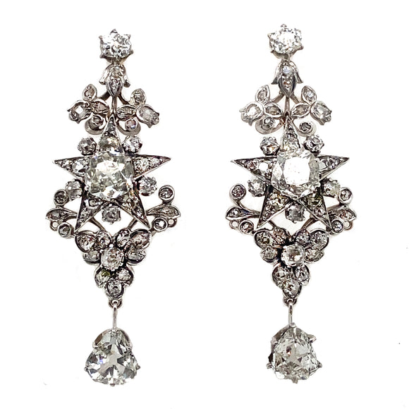 Victorian star diamond earrings