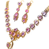 Georgian gold and pink topaz parure