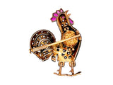 Antique gold, diamond and pearl rooster brooch