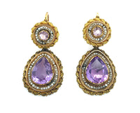 Georgian gold, amethyst and natural pearl Parure