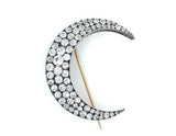 Victorian diamond crescent moon brooch