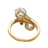 A Belle Époque silver, yellow gold, rose-cut diamond and two diamond kt 2 circa ring