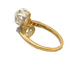 A Belle Époque silver, yellow gold, rose-cut diamond and two diamond kt 2 circa ring