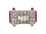 An Art Déco platinum, diamond and ruby ring, 1930 c.a.