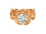 A red gold ring with center stone diamond kt. 1.91