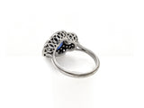 A 1930 white gold, diamond and natural no heat Bourma sapphire kt. 2,50 ring