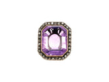 A XIX Century yellow gold, silver, rose diamond and amethyst ring
