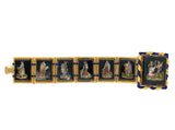 A XIX Cebtury Victorian yellow gold, blue enamel and micromosaic bracelet