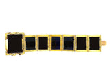 A XIX Cebtury Victorian yellow gold, blue enamel and micromosaic bracelet