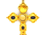 A XIX Century yellow gold, silver, diamond, sapphire and cameo pendant cross