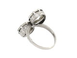 Art Déco platinum and diamond kt 3.50 and kt 3.60 toi et moi ring