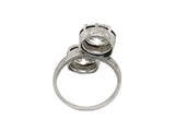Art Déco platinum and diamond kt 3.50 and kt 3.60 toi et moi ring